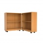 Klapp-Bibliotheks-Regal,  92 cm hoch, 80x64 cm (B/T), 4 Fächer, abschließbar 